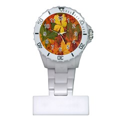 Colorful Autumn Leaves Leaf Background Plastic Nurses Watch