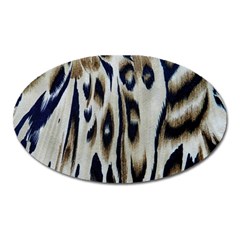 Tiger Background Fabric Animal Motifs Oval Magnet by Amaryn4rt