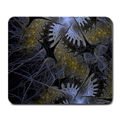 Fractal Wallpaper With Blue Flowers Large Mousepads by Amaryn4rt