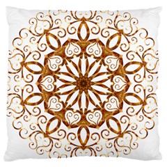 Golden Filigree Flake On White Large Cushion Case (two Sides) by Amaryn4rt