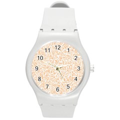 Pattern Round Plastic Sport Watch (m) by Valentinaart