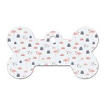 Cute Flamingos And  Leaves Pattern Dog Tag Bone (One Side) Front