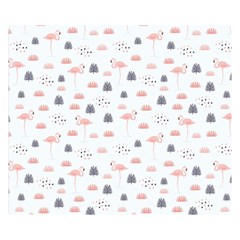 Cute Flamingos And  Leaves Pattern Double Sided Flano Blanket (small)  by TastefulDesigns