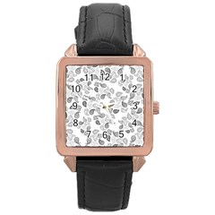 Pattern Rose Gold Leather Watch  by Valentinaart