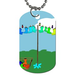 Welly Boot Rainbow Clothesline Dog Tag (two Sides)