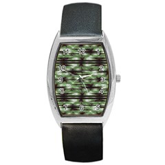 Stripes Camo Pattern Print Barrel Style Metal Watch by dflcprints