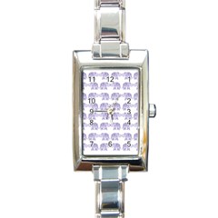 Indian Elephant Pattern Rectangle Italian Charm Watch by Valentinaart