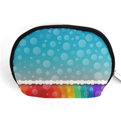 Rainbow Background Border Colorful Accessory Pouches (medium)  by Amaryn4rt