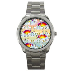 Rainbow Pony  Sport Metal Watch by Valentinaart