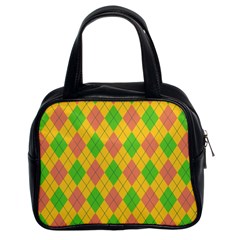 Plaid Pattern Classic Handbags (2 Sides) by Valentinaart