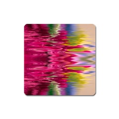 Abstract Pink Colorful Water Background Square Magnet by Amaryn4rt