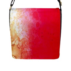 Abstract Red And Gold Ink Blot Gradient Flap Messenger Bag (l)  by Amaryn4rt