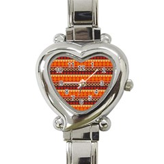 Abstract Lines Seamless Art  Pattern Heart Italian Charm Watch by Amaryn4rt