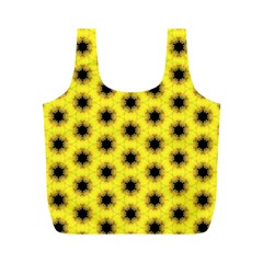 Yellow Fractal In Kaleidoscope Full Print Recycle Bags (m)  by Amaryn4rt