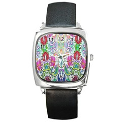 Wallpaper Created From Coloring Book Square Metal Watch by Amaryn4rt