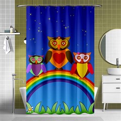 Owls Rainbow Animals Birds Nature Shower Curtain 48  X 72  (small)  by Amaryn4rt