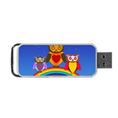 Owls Rainbow Animals Birds Nature Portable Usb Flash (one Side)