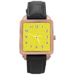 Handwriting  Rose Gold Leather Watch  Front