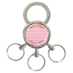 Pink Peony Outline Romantic 3-ring Key Chains by Simbadda