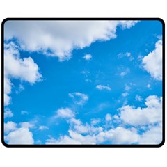 Sky Blue Clouds Nature Amazing Fleece Blanket (medium)  by Simbadda