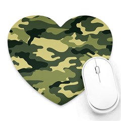 Camouflage Camo Pattern Heart Mousepads by Simbadda