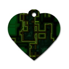 A Completely Seamless Background Design Circuit Board Dog Tag Heart (two Sides) by Simbadda