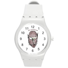 Scary Vampire Drawing Round Plastic Sport Watch (m) by dflcprints