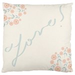 Love Card Flowers Large Cushion Case (Two Sides) Back