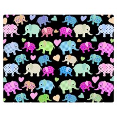 Cute Elephants  Double Sided Flano Blanket (medium) 