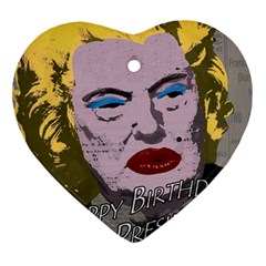 Happy Birthday Mr  President  Heart Ornament (two Sides) by Valentinaart