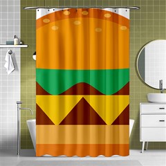 Hamburger Bread Food Cheese Shower Curtain 48  X 72  (small)  by Simbadda