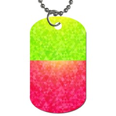 Colorful Abstract Triangles Pattern  Dog Tag (one Side) by TastefulDesigns