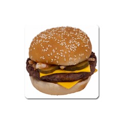 Cheeseburger On Sesame Seed Bun Square Magnet by Simbadda