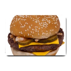 Cheeseburger On Sesame Seed Bun Small Doormat  by Simbadda