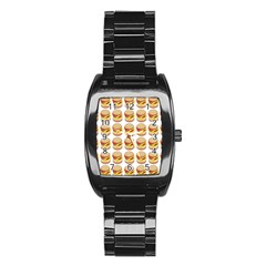 Hamburger Pattern Stainless Steel Barrel Watch by Simbadda