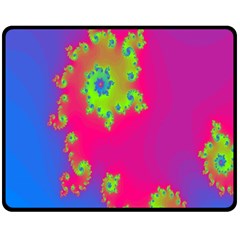 Digital Fractal Spiral Fleece Blanket (medium)  by Simbadda