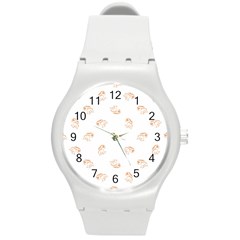 Birds Sketch Pattern Round Plastic Sport Watch (m) by dflcprints