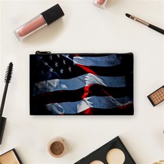 Grunge American Flag Background Cosmetic Bag (small)  by Simbadda