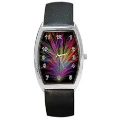 Fractal In Many Different Colours Barrel Style Metal Watch by Simbadda