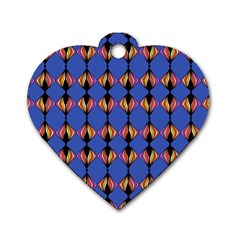 Abstract Lines Seamless Pattern Dog Tag Heart (two Sides)