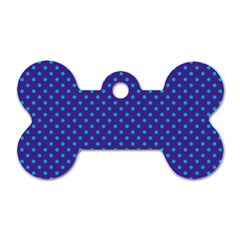 Polka Dots Dog Tag Bone (one Side) by Valentinaart