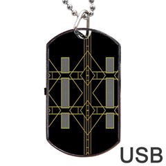 Simple Art Deco Style  Dog Tag Usb Flash (one Side)