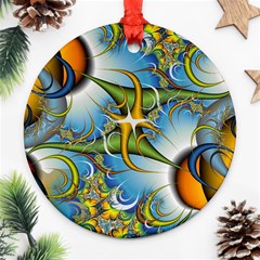 Random Fractal Background Image Ornament (round) by Simbadda