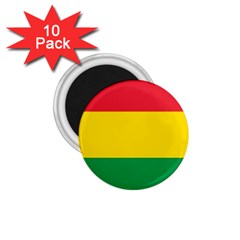 Rasta Colors Red Yellow Gld Green Stripes Pattern Ethiopia 1 75  Magnets (10 Pack)  by yoursparklingshop