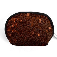 Brown Sequins Background Accessory Pouches (medium)  by Simbadda