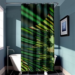 A Feathery Sort Of Green Image Shades Of Green And Cream Fractal Shower Curtain 36  X 72  (stall)  by Simbadda