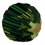 A Feathery Sort Of Green Image Shades Of Green And Cream Fractal Large 18  Premium Round Cushions Front