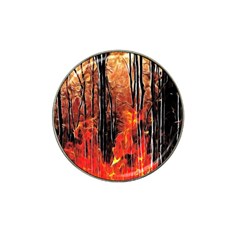 Forest Fire Fractal Background Hat Clip Ball Marker (4 Pack) by Simbadda