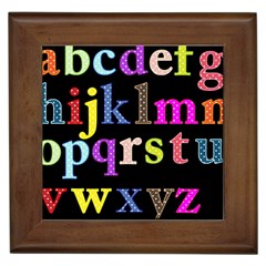 Alphabet Letters Colorful Polka Dots Letters In Lower Case Framed Tiles by Simbadda