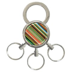 Colorful Stripe Background 3-ring Key Chains by Simbadda